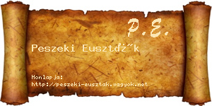 Peszeki Euszták névjegykártya